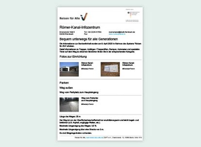 Informationsblatt für Gäste für alle Generationen • Römerkanal Informationsblatt für Gäste für alle Generationen • Römerkanal